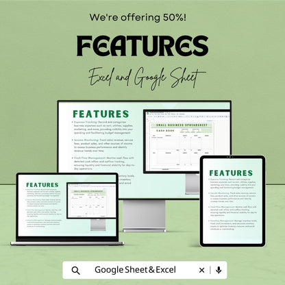 Small Business Spreadsheet Template | Cash Book for Income and Expenses | Excel & Google Sheets | Business Tracker | Digital Download