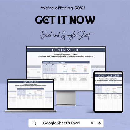 Accounting Asset Settlement Tracking Template | Asset Payment Tracker | Settlement Calendar & Summary