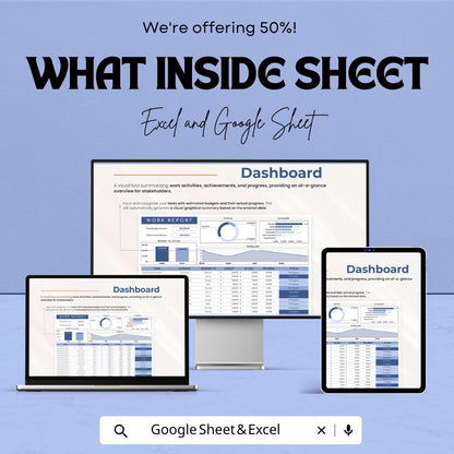 Work Report Template | Project Progress Tracker | Task Management Dashboard | Business Report Sheet | Employee Performance Tracker