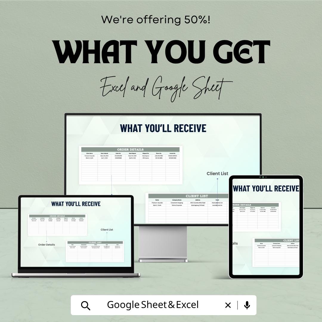 Inventory Packing Slip Template | Order Packing List | Shipping Packing Slip | Small Business Order Form |  Inventory Order Sheet