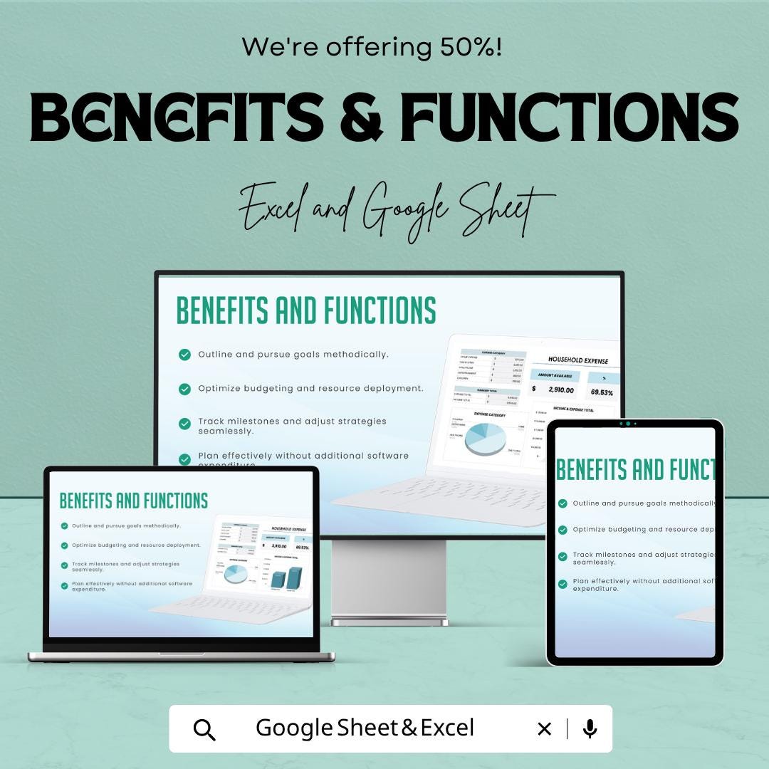 Household Expense Template | Home Budget Spreadsheet | Monthly Expense Tracker | Excel & Google Sheets | Family Budget Planner |