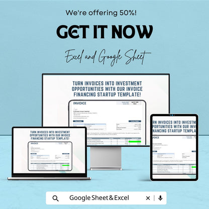 Invoice Financing Template - Excel & Google Sheets - Streamlined Invoice Financing for Startups