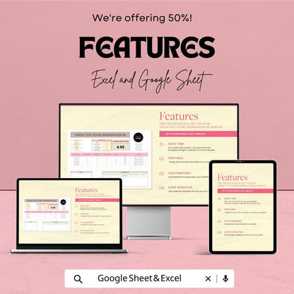 Group Test Score Aggregator HR Template | Candidate Evaluation Spreadsheet | Hiring Assessment Tool | Excel & Google Sheets