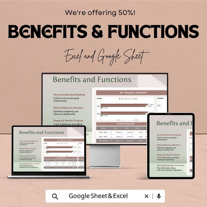 Biweekly Budget Template | Bi Weekly Budget Spreadsheet | Paycheck Budget Planner | Excel & Google Sheets | Income Expense Tracker Sheet