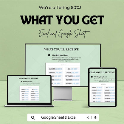 Sales Monthly Client Interaction Log Sheet | Excel & Google Sheets Template | Sales Tracking | Client Engagement | 50% Off