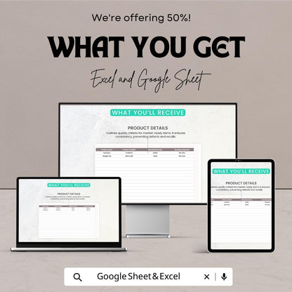 Operations Product Inspection Checklist Template | Quality Control Checklist | Excel & Google Sheets