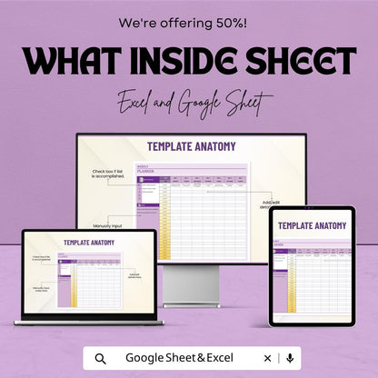 Weekly Planner Spreadsheet Template | Weekly Schedule Spreadsheet | Time Blocking Planner | Task Manager Template