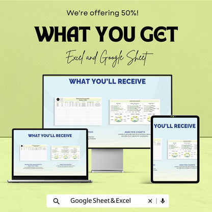 Marketing Demographic Analysis Table Template | Excel and Google Sheets | Customer Segmentation & Market Research Spreadsheet