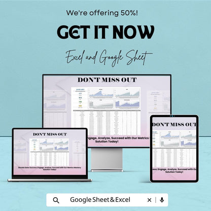 Sales Client Engagement Metrics Template | Client Interaction Tracker | Sales Analytics Dashboard | Excel & Google Sheets
