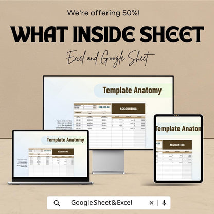 Accounting Sheet – Excel & Google Sheets – Income, Expenses, Balance Sheet – Financial Tracker for Small Business