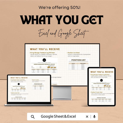 Hiring Manager Feedback Log HR Template, Interview Feedback Tracker, Recruitment Evaluation Sheet, Hiring Process Tracker