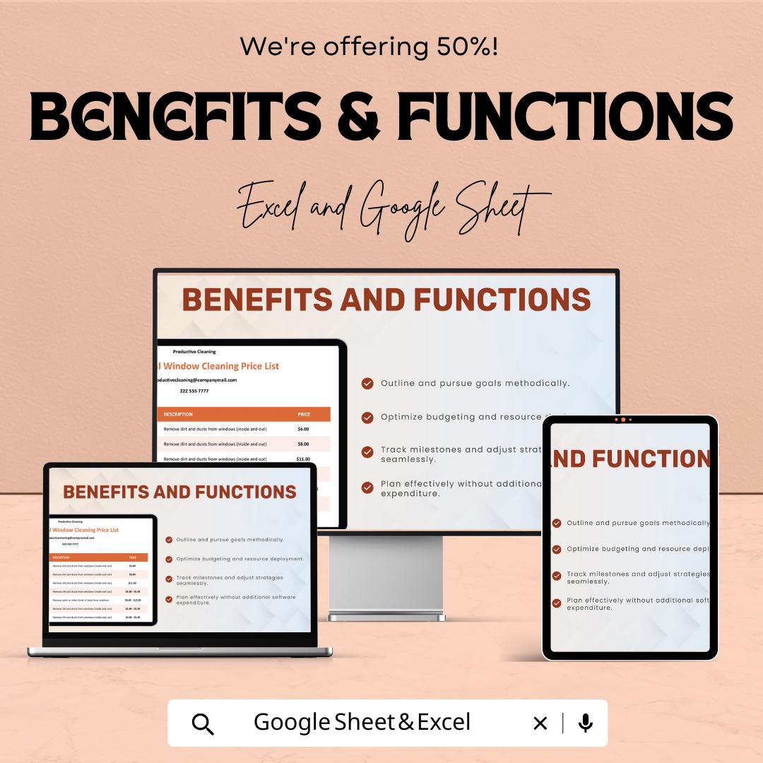 Commercial Window Cleaning Price List Sheet | Excel & Google Sheets Template | Pricing Guide for Cleaners