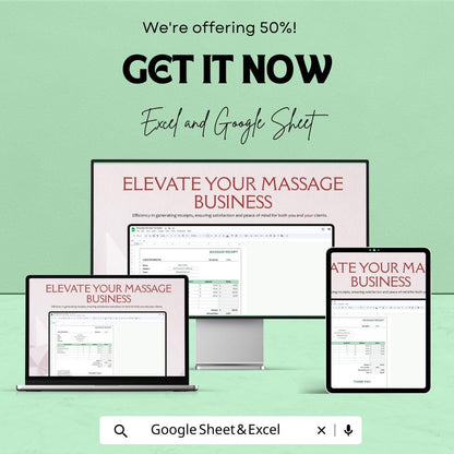 Massage Receipt Template | Spa & Therapy Receipt | Editable Massage Invoice | Service Receipt | Printable Business Template
