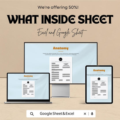 Ad Referral Source Compilation HR Template |  Recruitment Tracker | Employee Referral Form | Applicant Management Spreadsheet