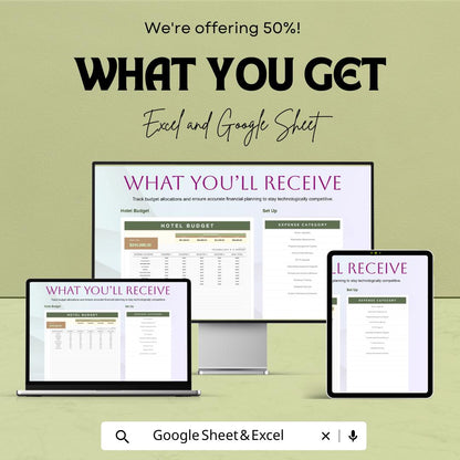 Hotel Technology & IT Budget Sheet - Excel and Google Sheets Template for Hotel Management and IT Budgeting