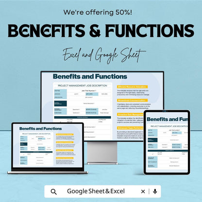 Project Management Job Description Template | Editable Job Description | PM Role Template | Job Duties and Responsibilities