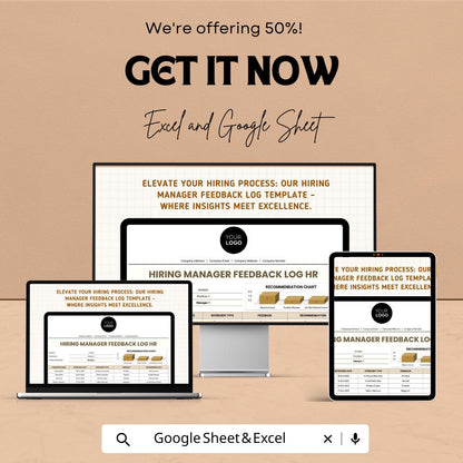 Hiring Manager Feedback Log HR Template, Interview Feedback Tracker, Recruitment Evaluation Sheet, Hiring Process Tracker