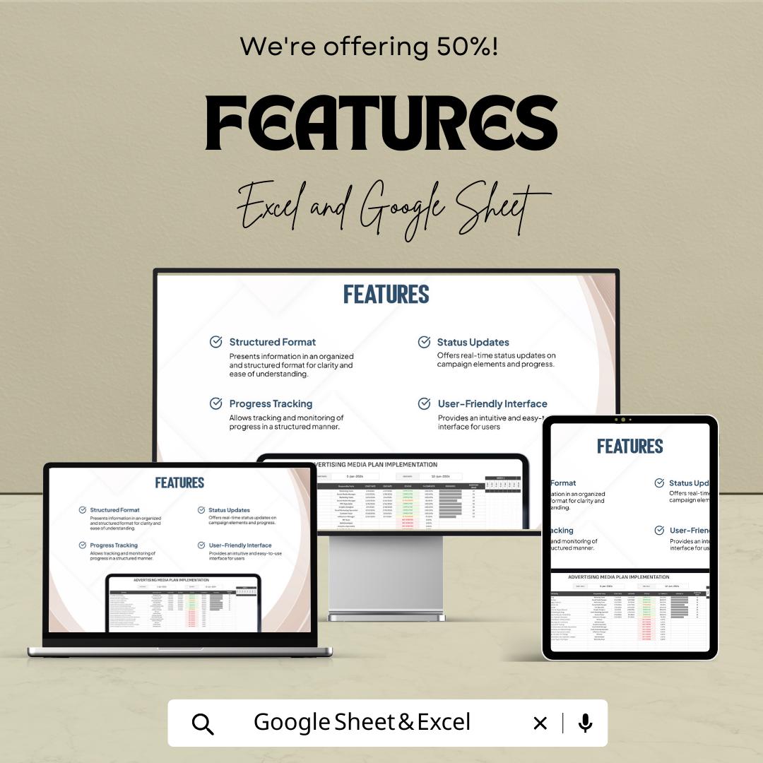 Advertising Media Plan Template | Marketing Campaign Planner | Media Schedule Tracker | Advertising Campaign Planner | Marketing Timeline
