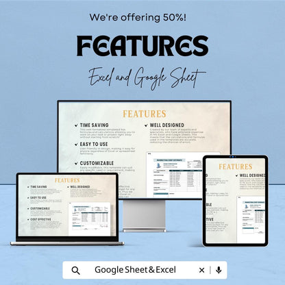 Marketing Cost Estimate Sheet Excel and Google Sheets | Budget Planner for Campaigns & Client Proposals