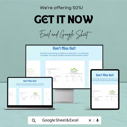 Estimate Sheet Template for Excel & Google Sheets | Cost Estimation and Budgeting Tool