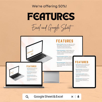 Sample Agency Invoice Template – Editable Excel & Google Sheet | Professional Invoicing for Agencies | Instant Download