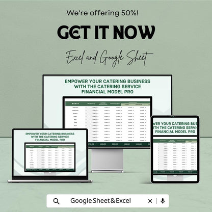 Catering Service Financial Model Template | Catering Budget Planner | Profit & Cost Analysis | Revenue Forecast | Catering Business Plan