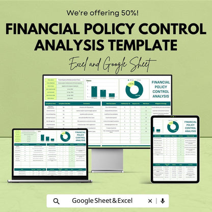 Financial Policy Control Analysis Template, Internal Control Tracker, Compliance & Risk Assessment Tool, Finance Template