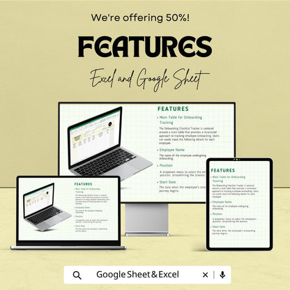Onboarding Checklist Tracker HR Template |  Employee Onboarding Tool | New Hire Checklist Spreadsheet | HR Onboarding Tracker