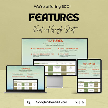 HR Recruitment Tracking Spreadsheet Template, Applicant Tracking Sheet, Hiring Tracker, Candidate Management Tool, Excel Google Sheets