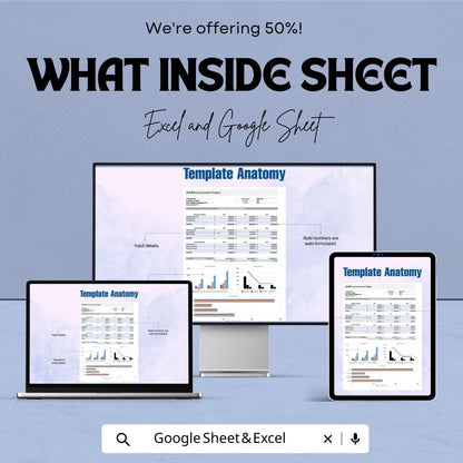 Project Financial Projections Template | Project Forecasting Spreadsheet | Revenue and Expense Forecast Template | Financial Planning Model