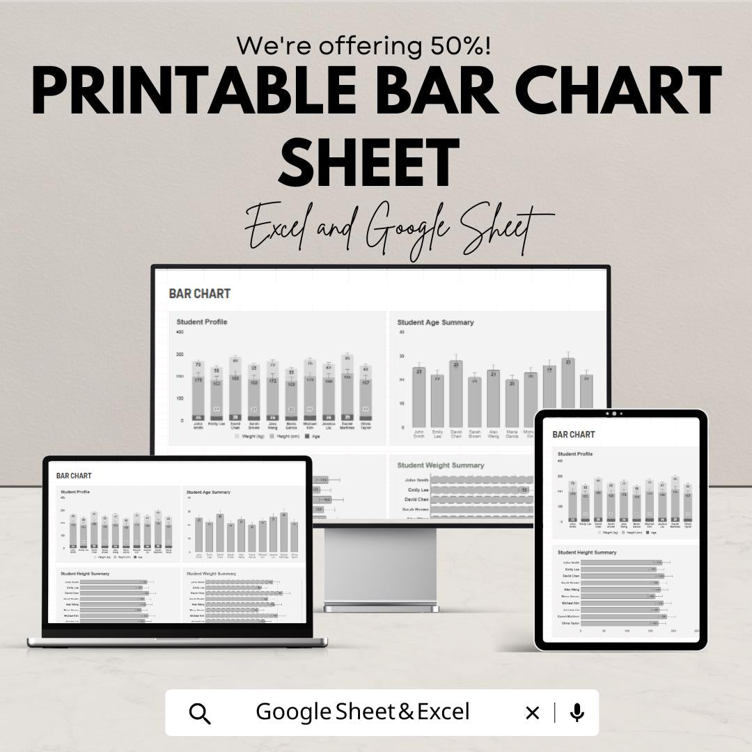 Printable Bar Chart Template for Excel & Google Sheets - Visualize Data with Ease