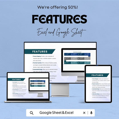 Process Chart Sheet Template | Editable Google Sheets & Excel | Workflow Mapping | Business Process Planner | Instant Download