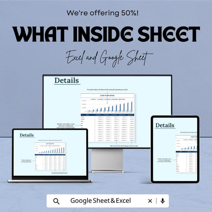 IT Financial Cash Flow Forecast Template | IT Cash Flow Spreadsheet | Technology Budget Planner | Excel & Google Sheets | Business Financial