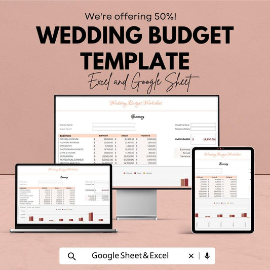 Wedding Budget Spreadsheet Template | Wedding Planner | Budget Tracker | Wedding Expense Tracker | Bridal Planner | Digital Planner