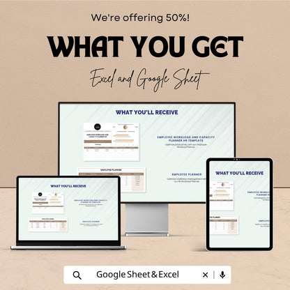 Employee Workload Planner Template | Capacity Planner | Workforce Planning Spreadsheet | Team Management Tool | Resource Planner