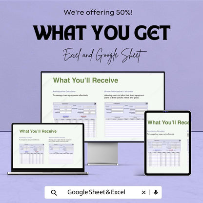 Amortization Calculator Template | Loan Payment Calculator | Mortgage Schedule Template | Loan Repayment Tracker