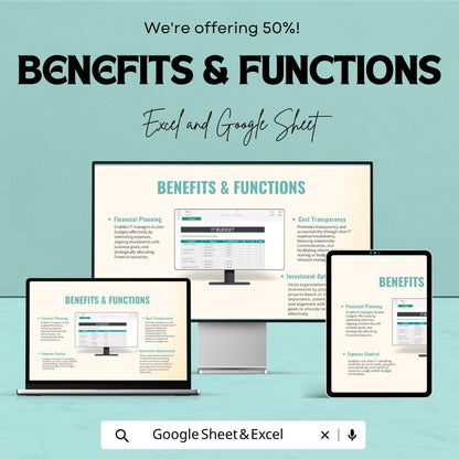 IT Budget Template | IT Financial Planning Spreadsheet | Budget Tracker Excel | Technology Budget Planner | Google Sheets Template
