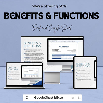 Sales Contract Variation Analysis Tool Template | Real Estate Budget Spreadsheet | Excel & Google Sheets | Financial Planning Template |
