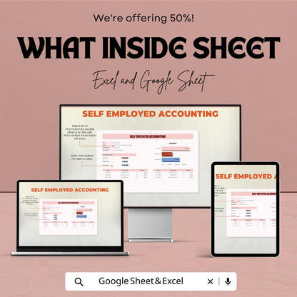 Self Employed Accounting Template | Small Business Accounting Spreadsheet | Income & Expense Tracker | Freelancer Bookkeeping Template