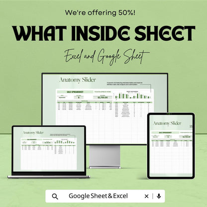 Sales Spreadsheet Template | Sales Tracker and Order Management Sheet | Excel & Google Sheets
