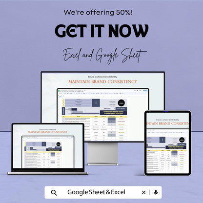 Marketing Brand Voice Consistency Tracker Template | Brand Messaging Audit Tool | Excel & Google Sheets Marketing Tracker