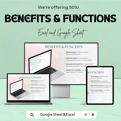 Plan Template | Project Planning Spreadsheet | Goal Tracker Organizer | Excel & Google Sheets | Business and Personal Planning Sheet
