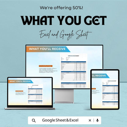 Home Building Budget Template | Construction Budget Planner Excel & Google Sheets | House Build Cost Tracker | Building Expense Spreadsheet