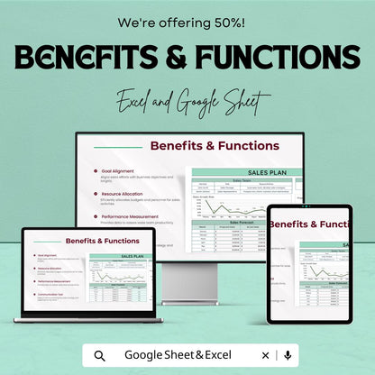 Sales Plan Template | Sales Forecast Dashboard | Sales Team Planning Template | Revenue Planning Spreadsheet