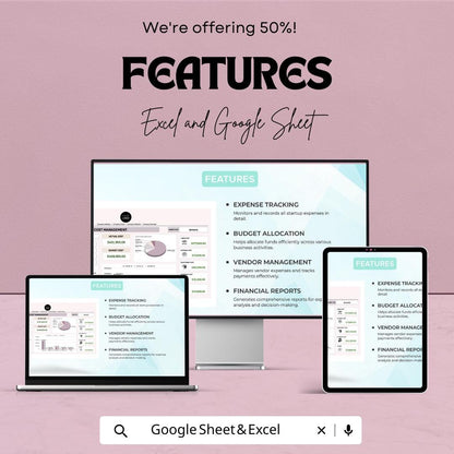 Startup Cost Management Template | Excel & Google Sheets | Expense Tracker | Budget Planner | Startup Financial Management Spreadsheet