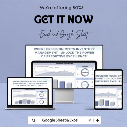 Inventory Forecasting Sheet - Excel & Google Sheet Template for Stock Management, Sales Prediction, Inventory Control