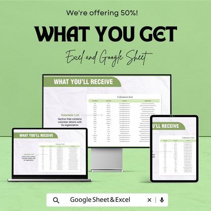 Community Service Hours Sign In Sheet Template, Volunteer Hours Tracker, Attendance Log, Nonprofit Sign-In Sheet