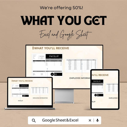 Startup Payroll Calculation Spreadsheet Template | Excel and Google Sheets | Payroll Calculator | Employee Salary & Payslip Tracker