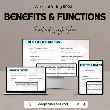 To Do List Notebook Sheet for Excel and Google Sheets – Task Manager, Checklist Tracker, Productivity Planner