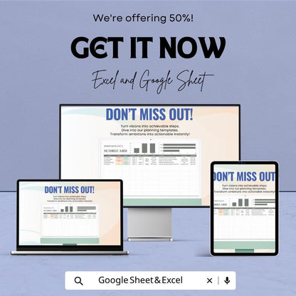 Performance Scorecard Template | KPI Tracking Spreadsheet | Business Performance Tracker | Data Analysis Tool